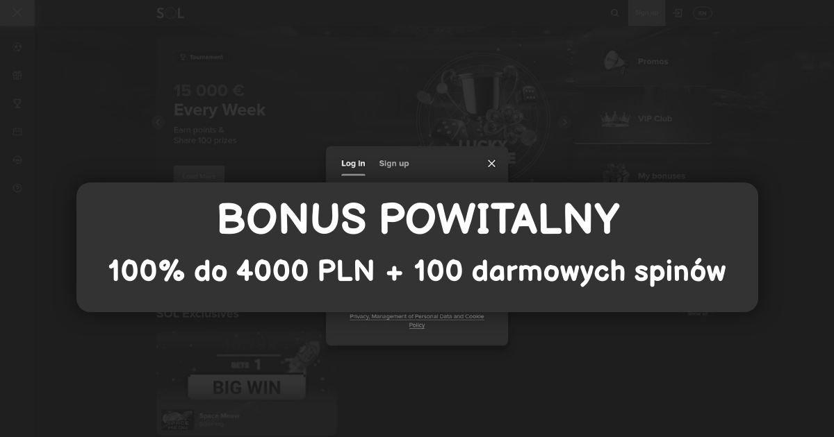 SOL Casino welcome bonus