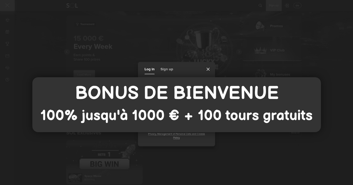 SOL Casino welcome bonus