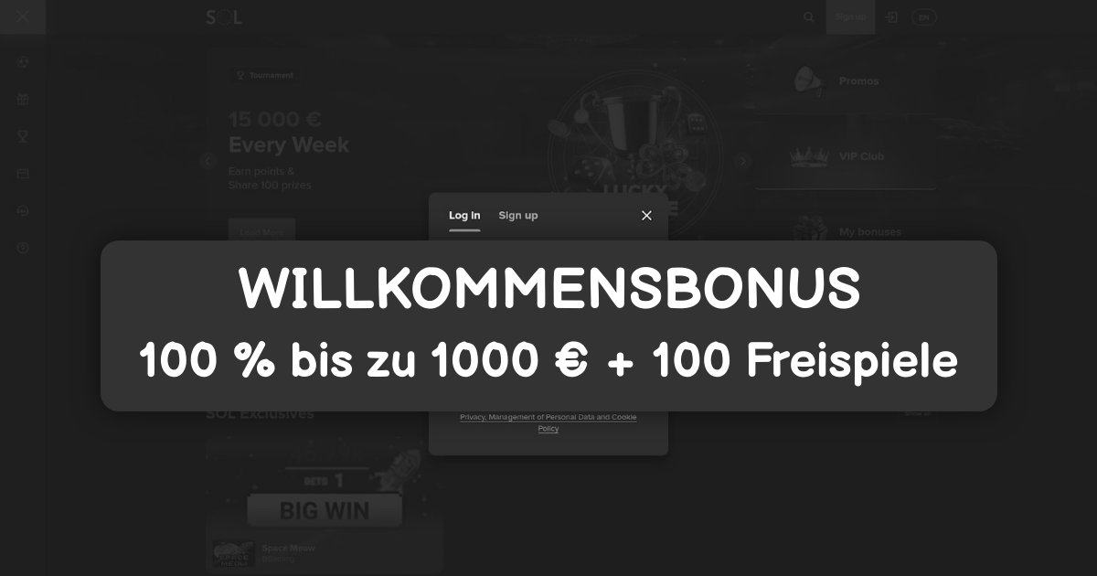 SOL Casino welcome bonus